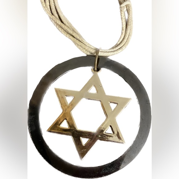 Rope David’s Star Necklace with metal detailing - Picture 3 of 4